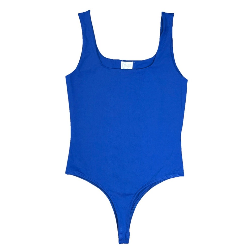 Francesca's Blue Rain Womens Sleeveless Square Neck Bodysuit Top Blue Small NWT